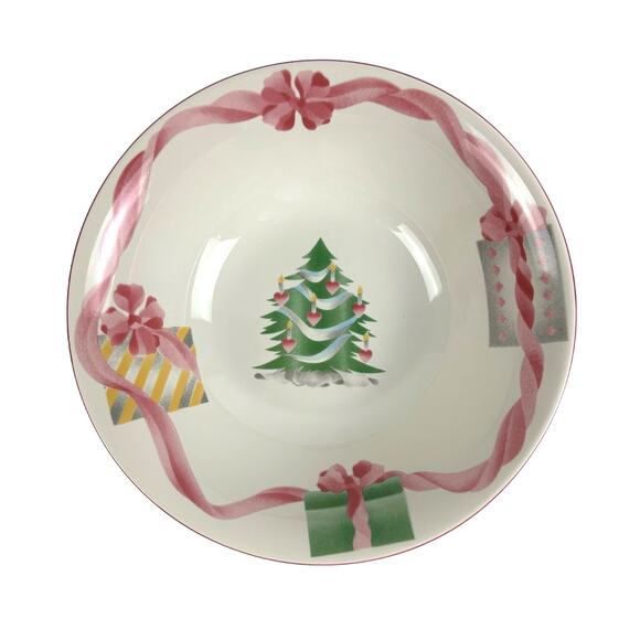 Sango Home for Christmas 1992 Indonesia Black Mark #4829 Serving Bowl-9.25" - Picture 1 of 9